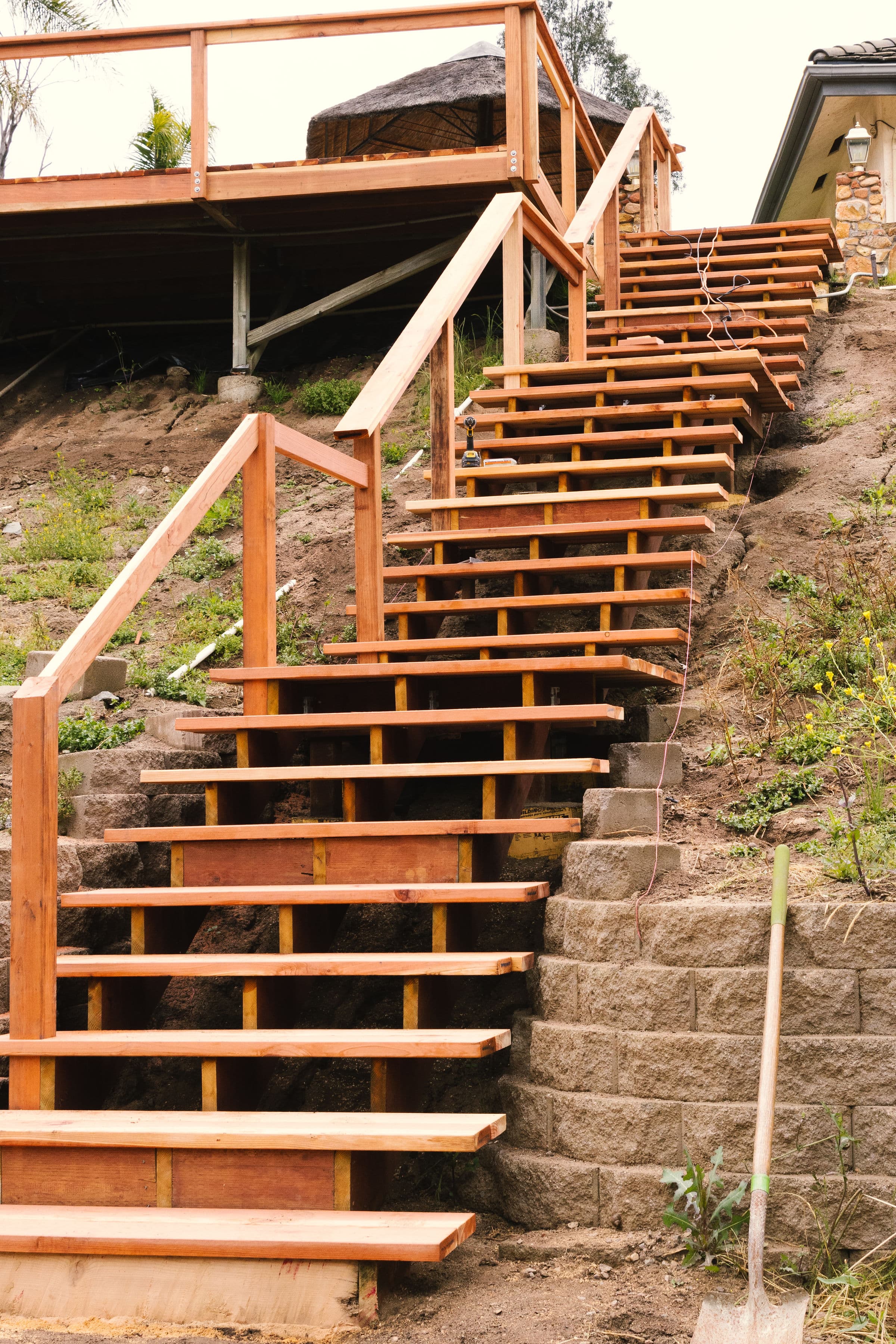 Rohan project in progress showing deck and stair construction by Valley Habitats